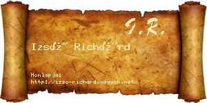 Izsó Richárd névjegykártya