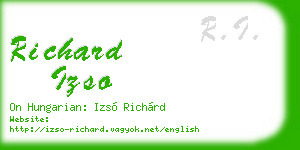 richard izso business card